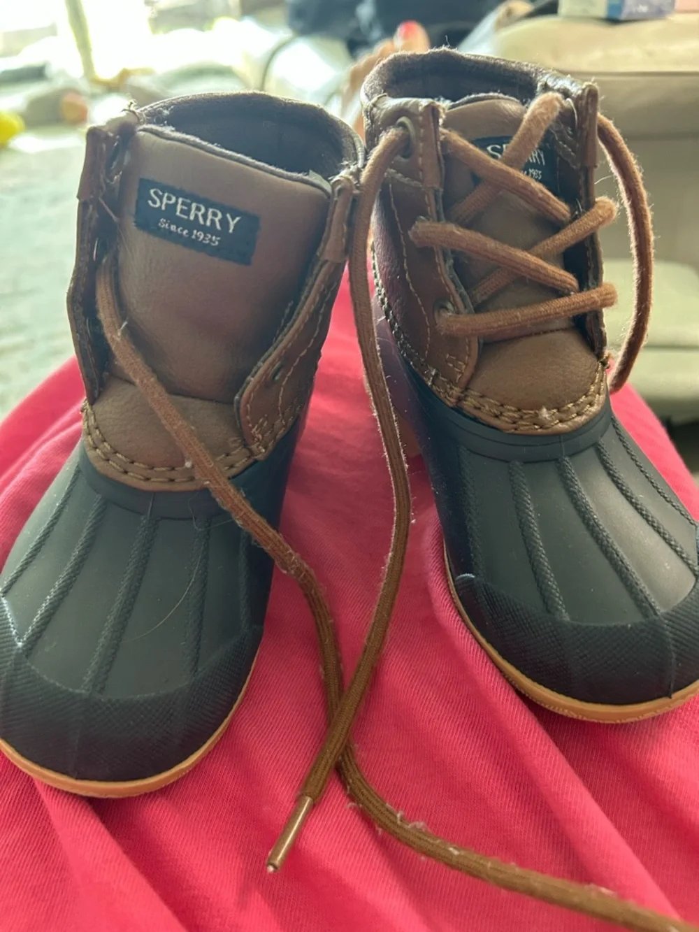 Sperry Kids Brown and Black Waterproof Duck Boots